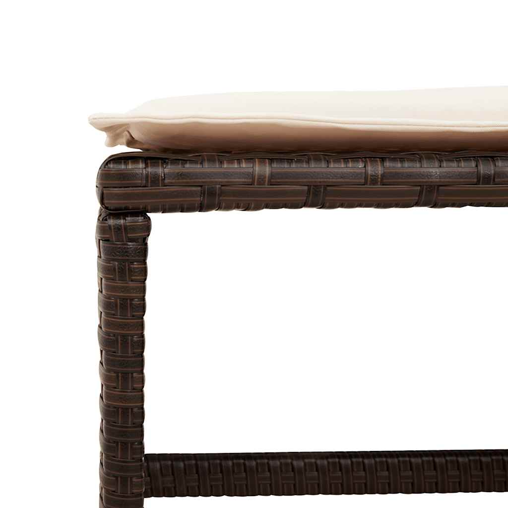 Sgabelli Giardino con Cuscini 4pz Marroni 41x41x36cm Polyrattan - homemem39