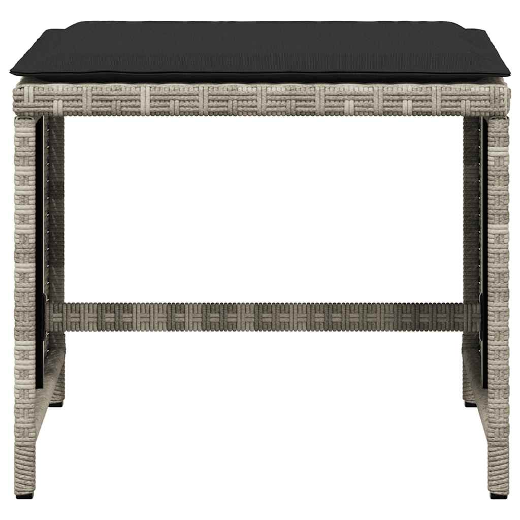 Sgabelli Giardino Cuscini 4pz Grigio Chiaro 41x41x36 Polyrattan | homemem39