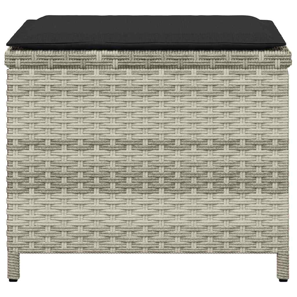 Sgabelli Giardino Cuscini 4pz Grigio Chiaro 41x41x36 Polyrattan | homemem39