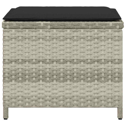 Sgabelli Giardino Cuscini 4pz Grigio Chiaro 41x41x36 Polyrattan | homemem39