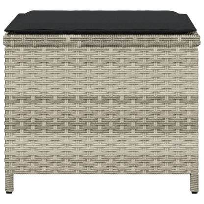 Sgabelli Giardino Cuscini 4pz Grigio Chiaro 41x41x36 Polyrattan - homemem39