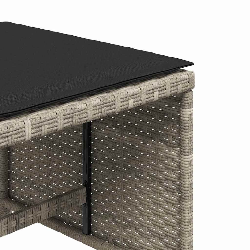 Sgabelli Giardino Cuscini 4pz Grigio Chiaro 41x41x36 Polyrattan | homemem39