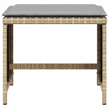 Sgabelli Giardino Cuscini 4pz Beige Misto 41x41x36cm Polyrattan | homemem39