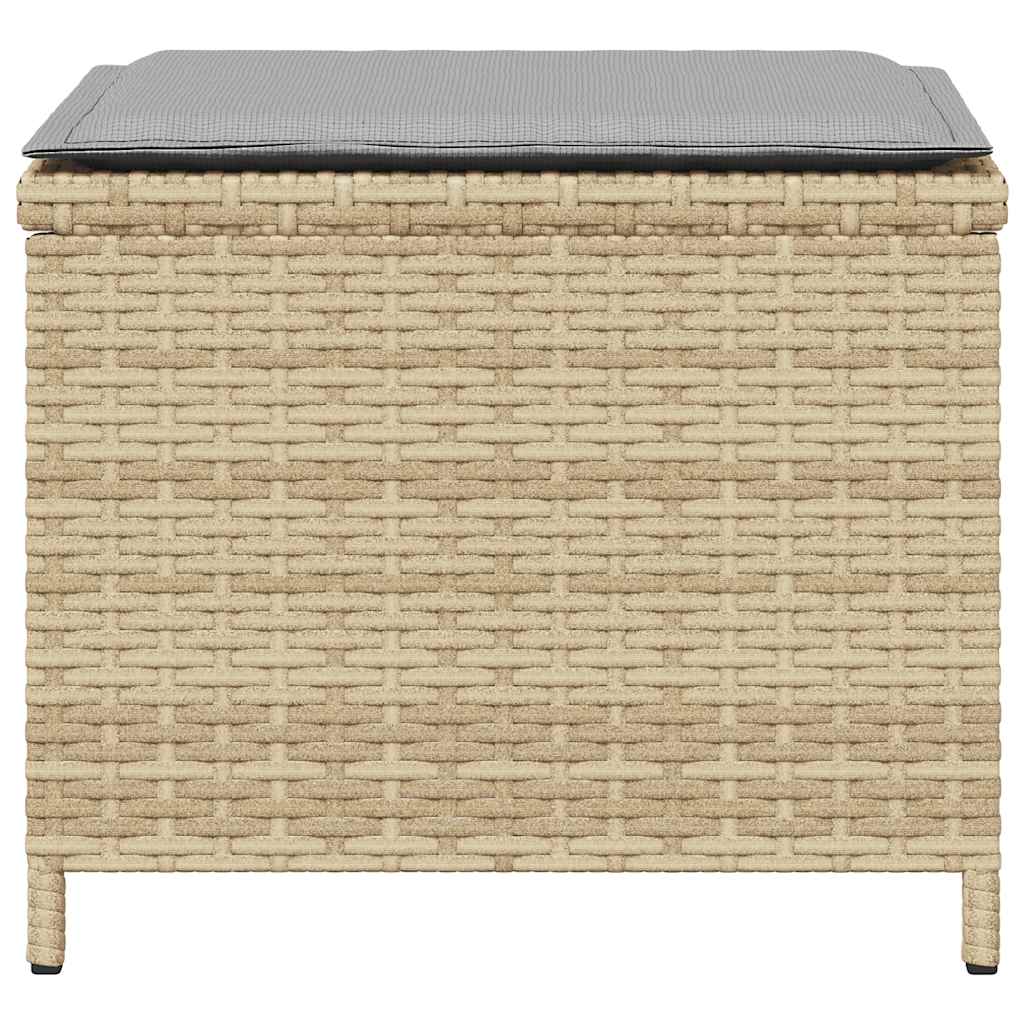Sgabelli Giardino Cuscini 4pz Beige Misto 41x41x36cm Polyrattan | homemem39