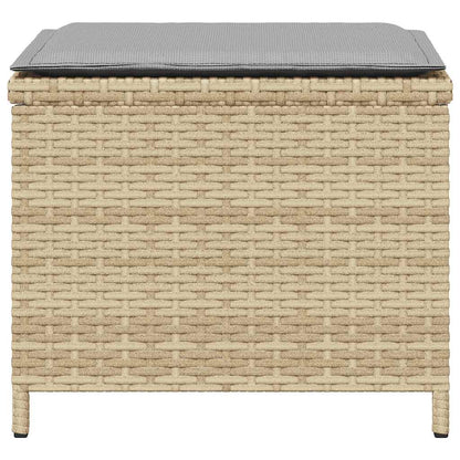 Sgabelli Giardino Cuscini 4pz Beige Misto 41x41x36cm Polyrattan | homemem39