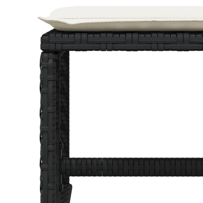 Sgabelli da Giardino con Cuscini 4pz Neri 41x41x36cm Polyrattan - homemem39