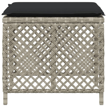 Sgabelli Giardino Cuscini 4pz Grigio Chiaro 41x41x36 Polyrattan