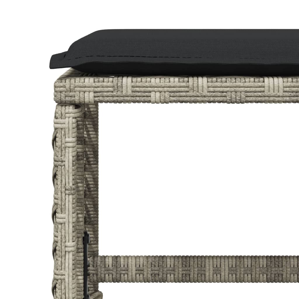 Sgabelli Giardino Cuscini 4pz Grigio Chiaro 41x41x36 Polyrattan