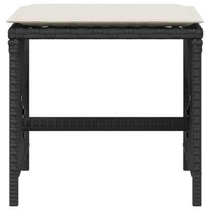 Sgabelli da Giardino con Cuscini 4pz Neri 41x41x36cm Polyrattan - homemem39