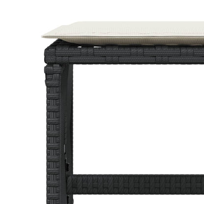 Sgabelli da Giardino con Cuscini 4pz Neri 41x41x36cm Polyrattan - homemem39