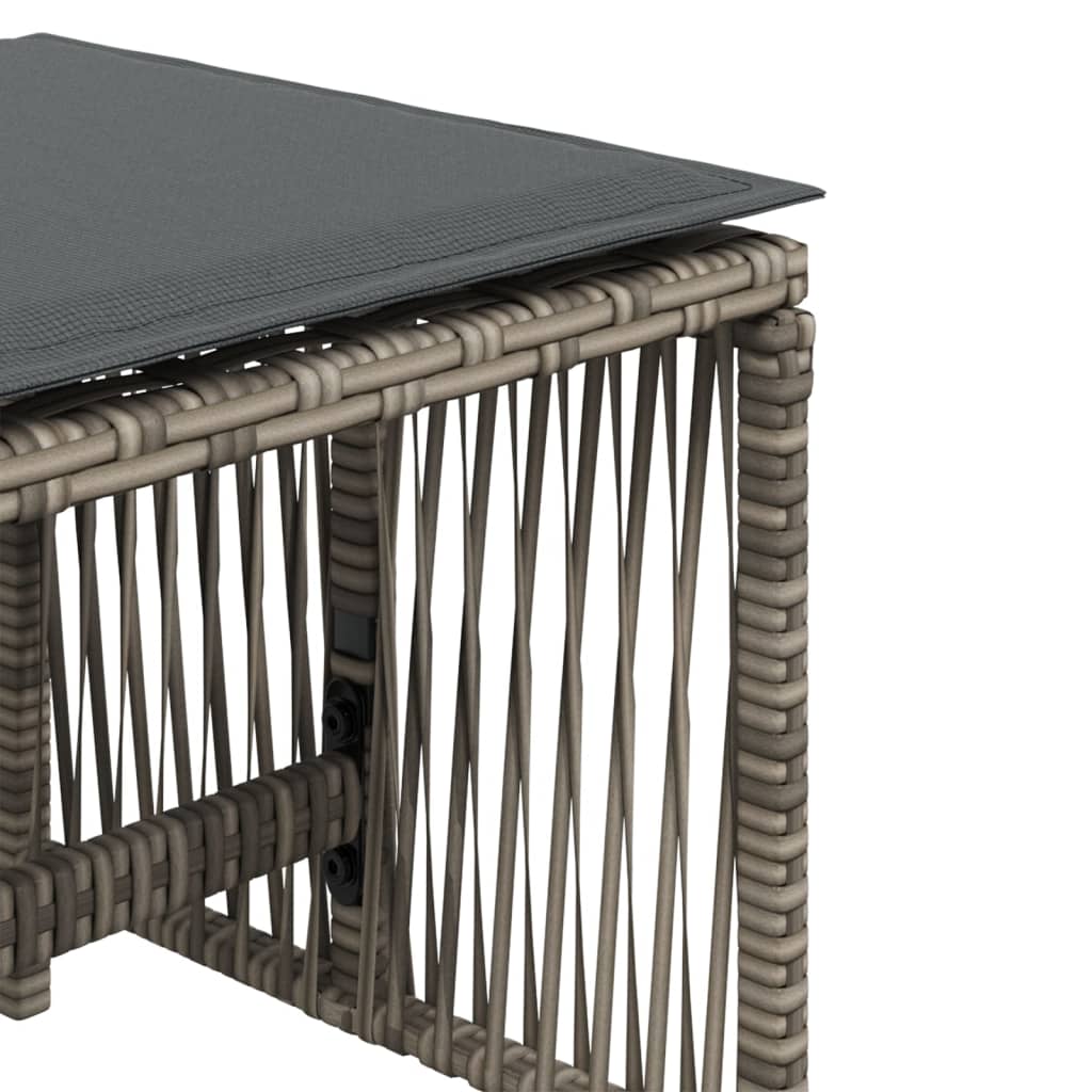 Sgabelli Giardino con Cuscini 4pz Grigi 41x41x36cm Polyrattan - homemem39