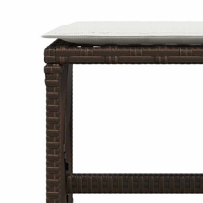 Sgabelli Giardino con Cuscini 4pz Marroni 41x41x36cm Polyrattan - homemem39