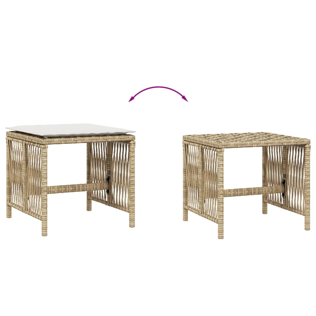 Sgabelli Giardino con Cuscini 4pz Beige 41x41x36cm Polyrattan - homemem39