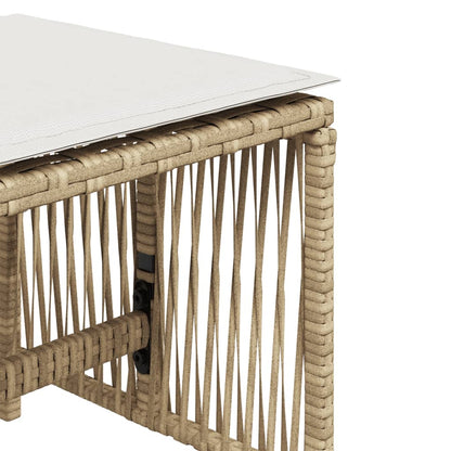Sgabelli Giardino con Cuscini 4pz Beige 41x41x36cm Polyrattan - homemem39