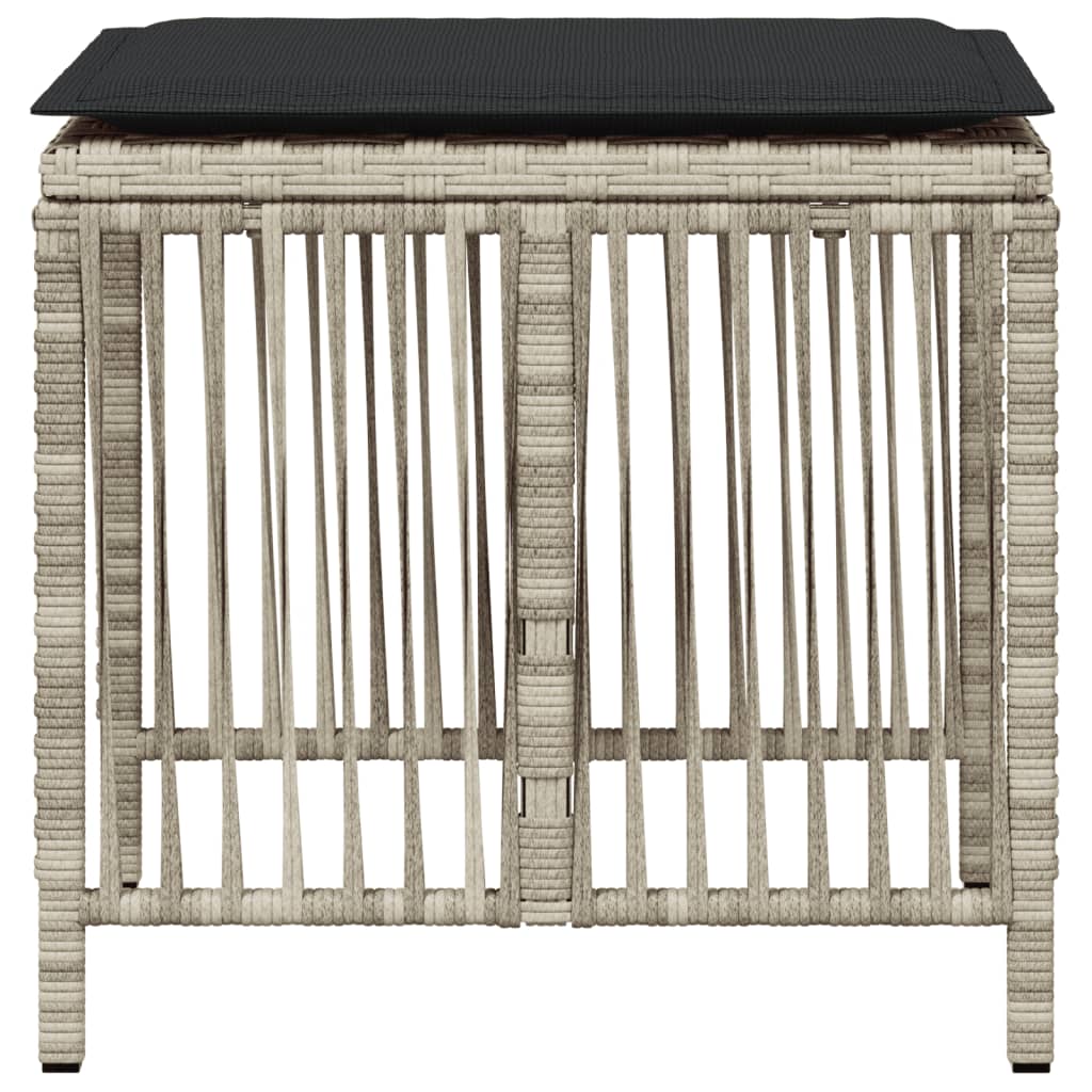 Sgabelli Giardino Cuscini 4pz Grigio Chiaro 41x41x36 Polyrattan - homemem39