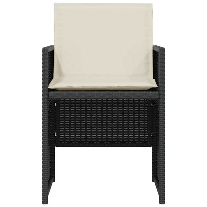 Set da Bistrò 3 pz con Cuscini Nero in Polyrattan | homemem39