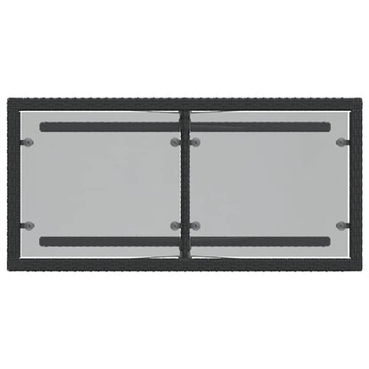 Set da Bistrò 3 pz con Cuscini Nero in Polyrattan