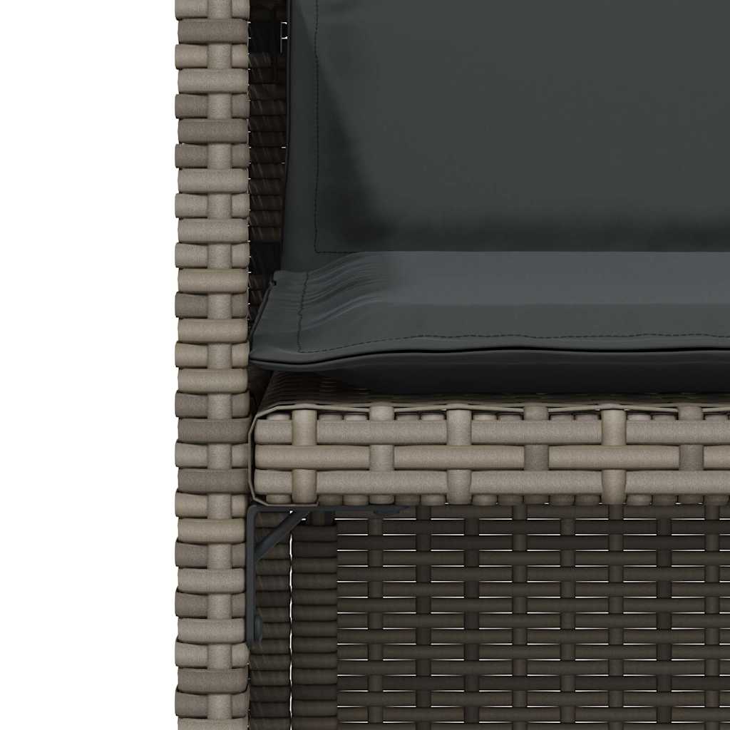 Set da Bistrò 3 pz con Cuscini Grigio in Polyrattan