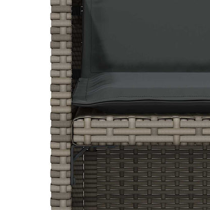 Set da Bistrò 3 pz con Cuscini Grigio in Polyrattan