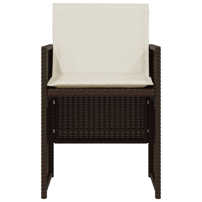 Set Bistrò 3 pz con Cuscini Marrone in Polyrattan | homemem39