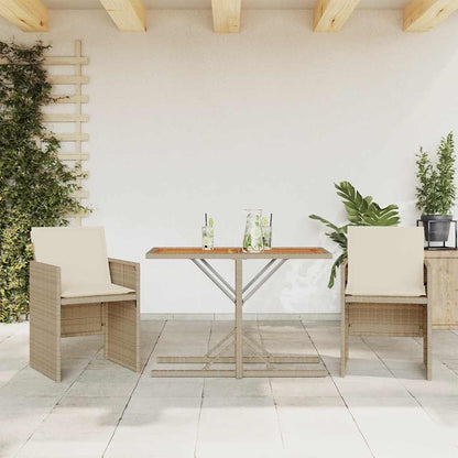 Set da Bistrò 3 pz con Cuscini Beige in Polyrattan | homemem39