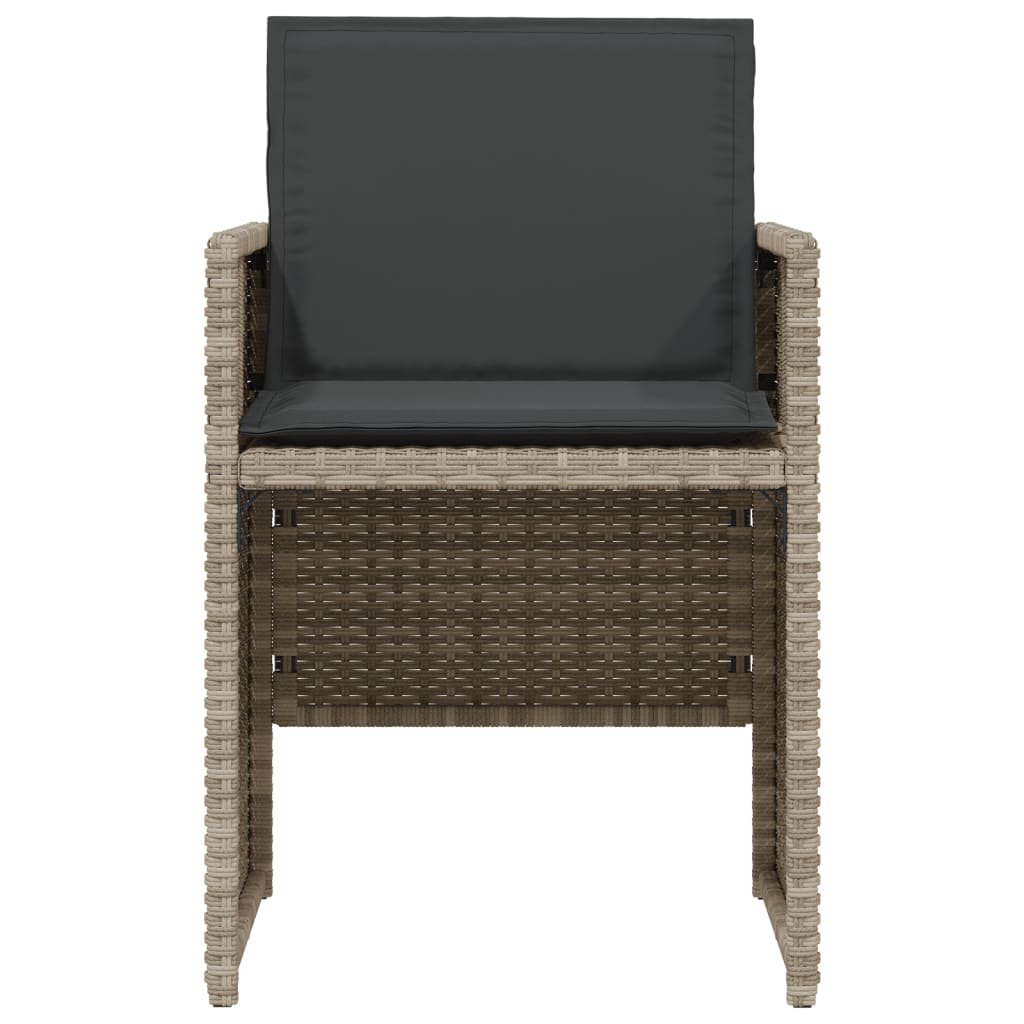 Set da Bistrò 3 pz con Cuscini Grigio Chiaro in Polyrattan - homemem39