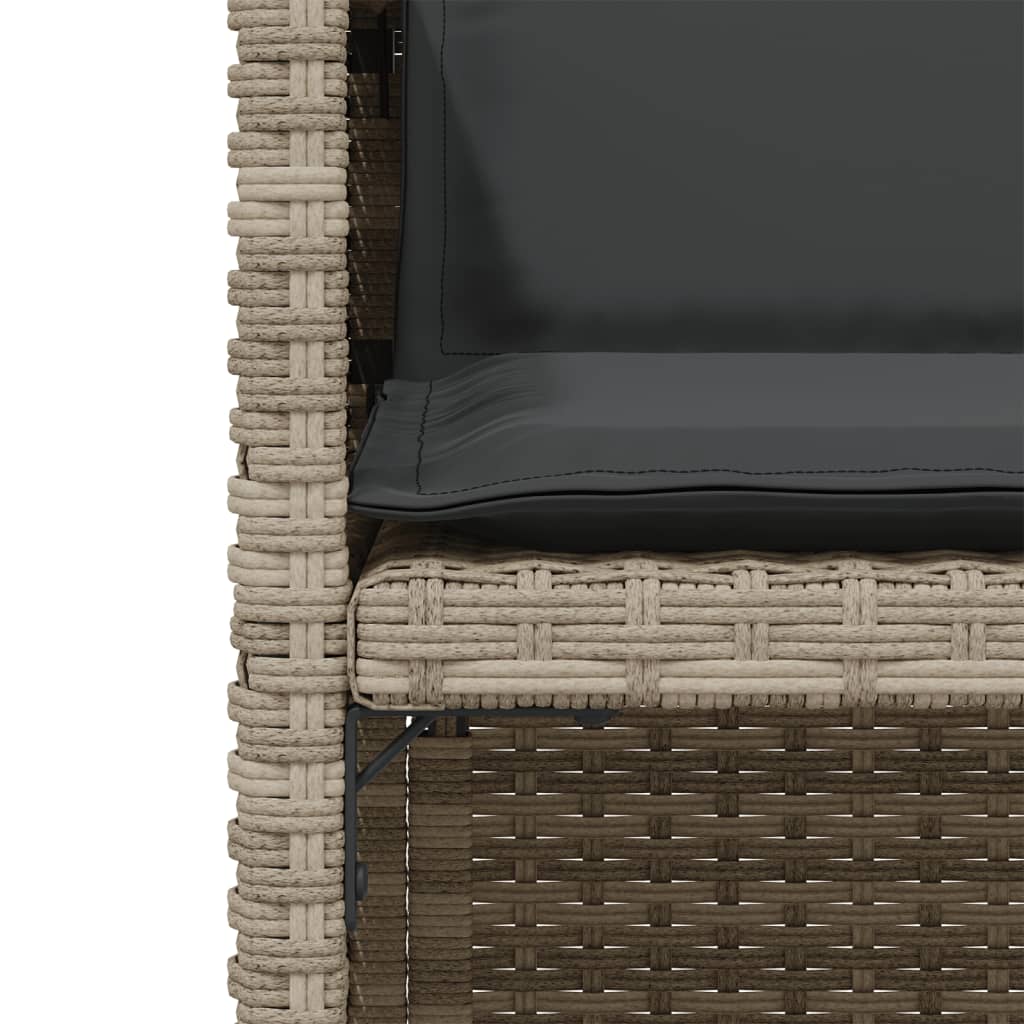 Set da Bistrò 3 pz con Cuscini Grigio Chiaro in Polyrattan - homemem39