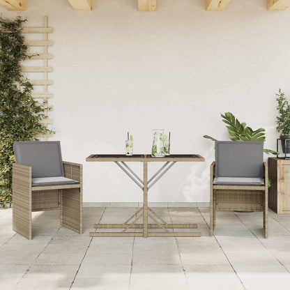 Set da Bistrò 3 pz con Cuscini Beige Misto in Polyrattan | homemem39