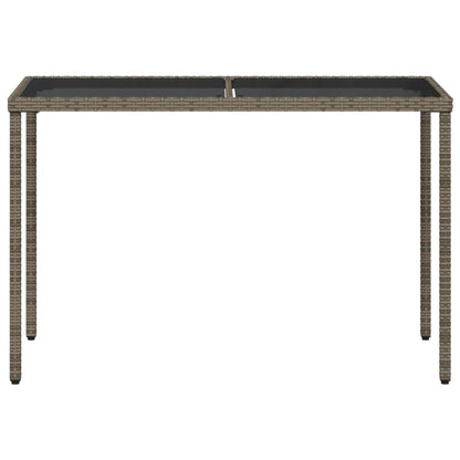 Tavolo da Giardino Piano in Vetro Grigio 115x54x74cm Polyrattan - homemem39