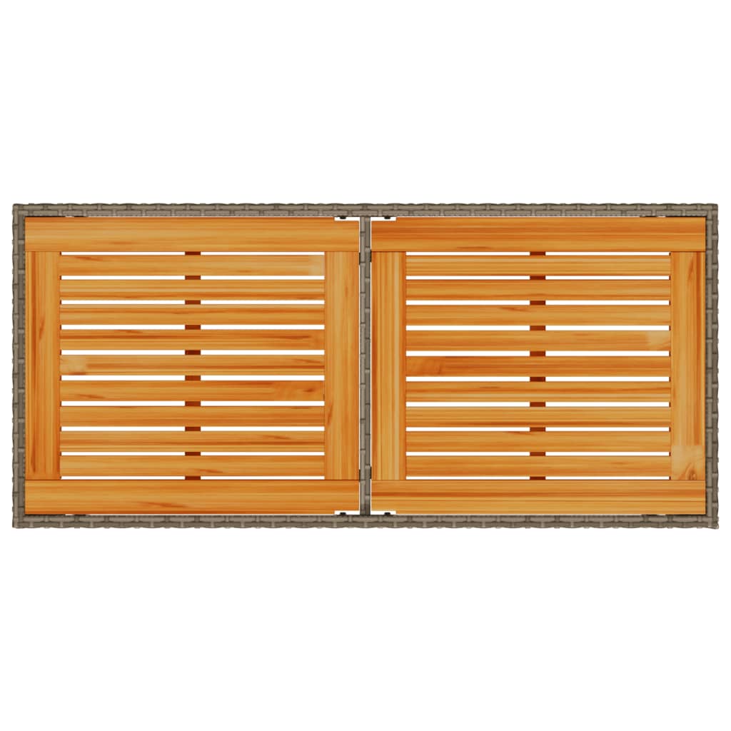 Tavolo Giardino Piano Legno Acacia Grigio 115x54x74 Polyrattan - homemem39