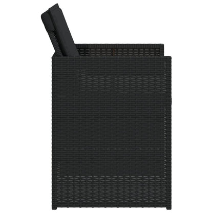 Set da Pranzo da Giardino 5 pz Nero con Cuscini in Polyrattan - homemem39