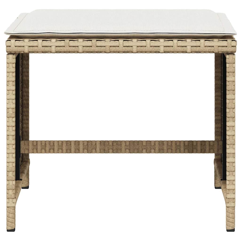 Set da Pranzo da Giardino 5 pz con Cuscini Beige in Polyrattan