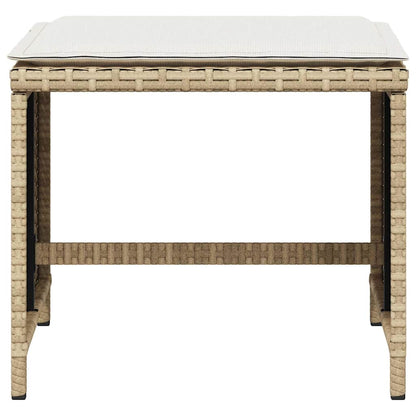 Set da Pranzo da Giardino 5 pz con Cuscini Beige in Polyrattan