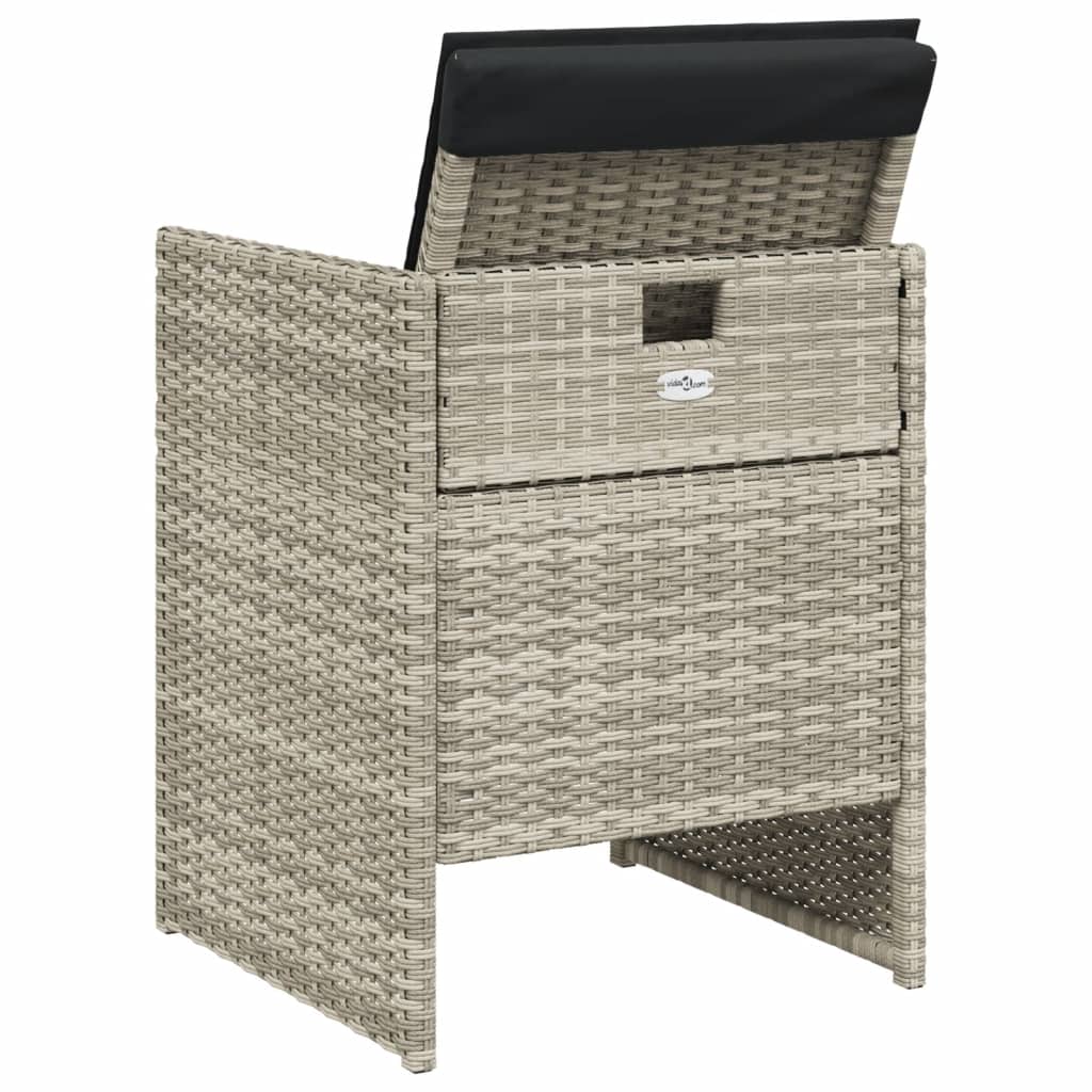 Set Pranzo da Giardino 5pz con Cuscini Grigio Chiaro Polyrattan - homemem39