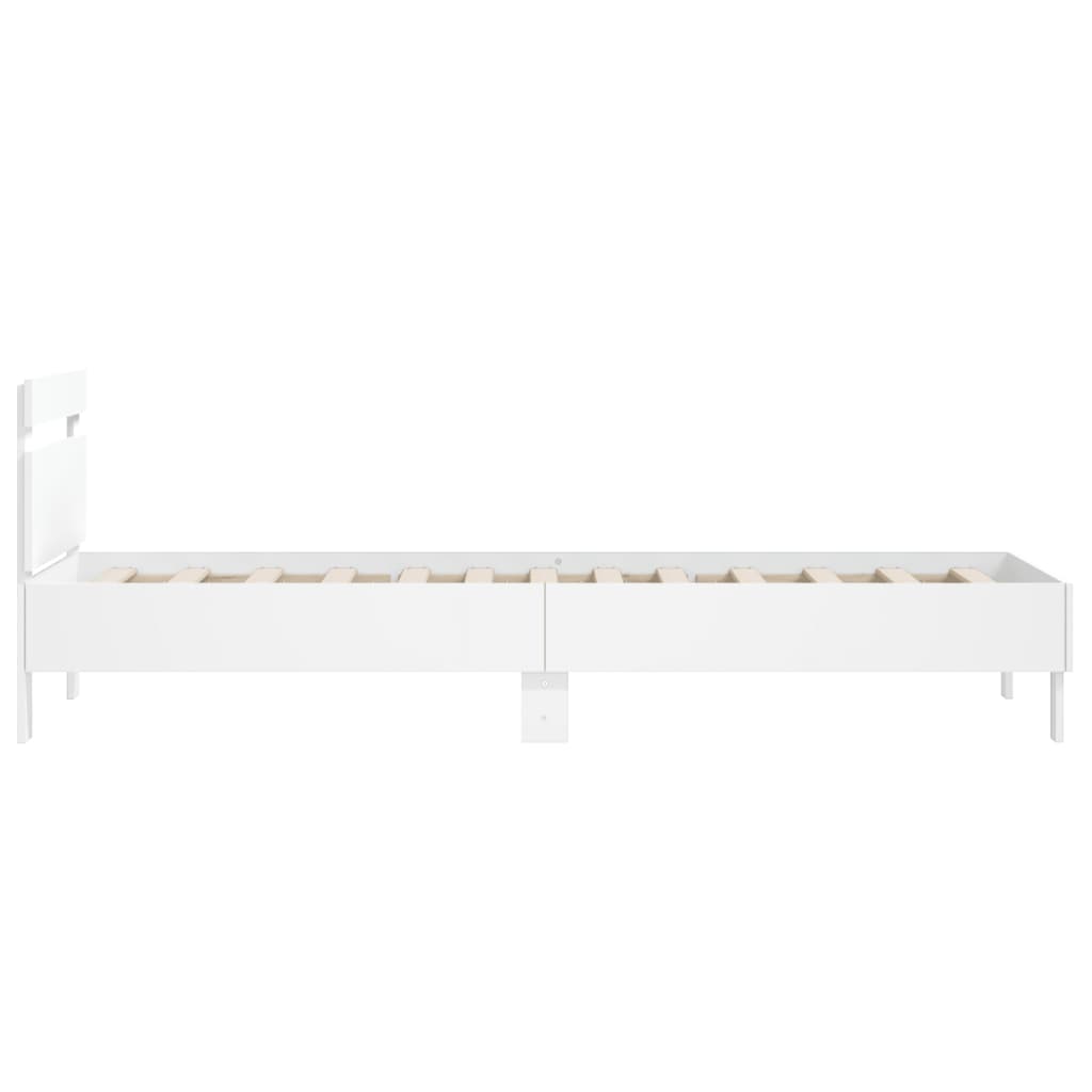 Giroletto con Testiera Bianco 100x200 cm in Legno Multistrato