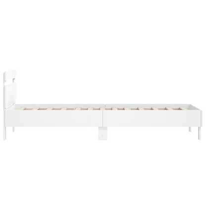 Giroletto con Testiera Bianco 100x200 cm in Legno Multistrato