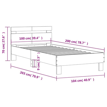 Giroletto con Testiera Bianco 100x200 cm in Legno Multistrato