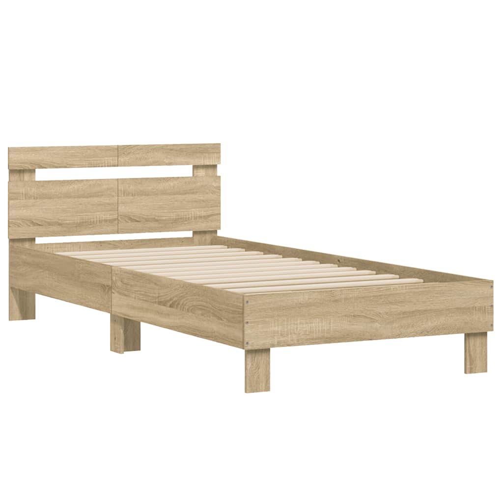 Giroletto senza Materasso con Testiera Rovere Sonoma 100x200 cm | homemem39