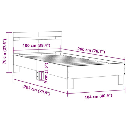 Giroletto senza Materasso con Testiera Rovere Sonoma 100x200 cm