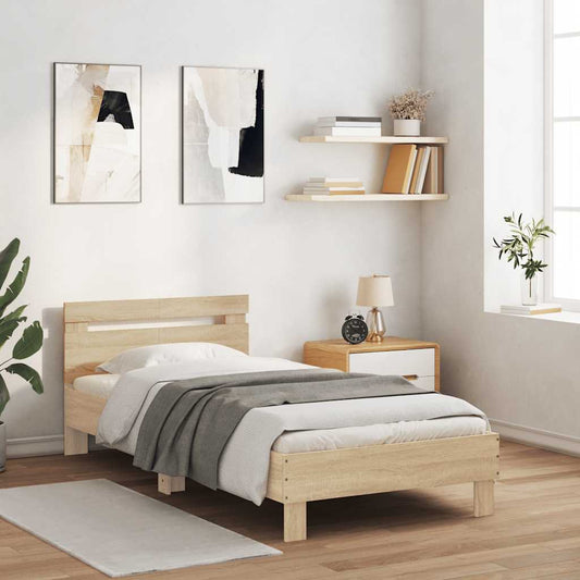 Giroletto senza Materasso con Testiera Rovere Sonoma 100x200 cm | homemem39