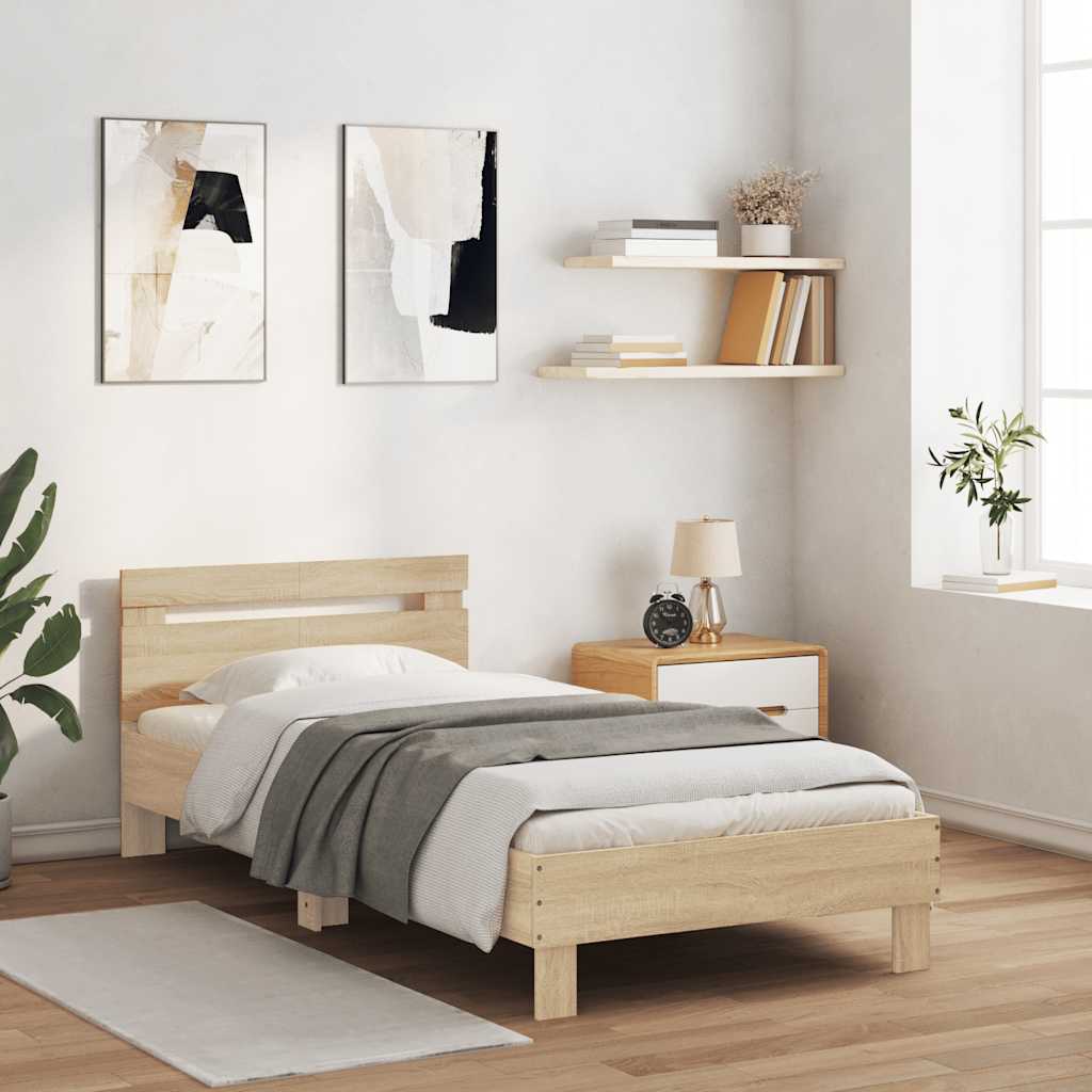 Giroletto senza Materasso con Testiera Rovere Sonoma 100x200 cm