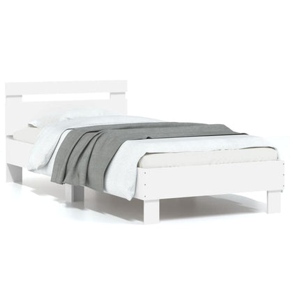 Giroletto con Testiera Bianco 90x200 cm in Legno Multistrato | homemem39