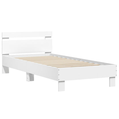 Giroletto con Testiera Bianco 90x200 cm in Legno Multistrato | homemem39