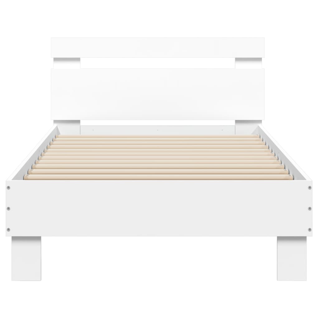 Giroletto con Testiera Bianco 90x200 cm in Legno Multistrato | homemem39
