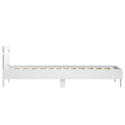 Giroletto con Testiera Bianco 90x200 cm in Legno Multistrato | homemem39