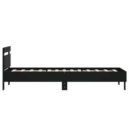 Giroletto con Testiera Nero 90x200 cm in Legno Multistrato | homemem39