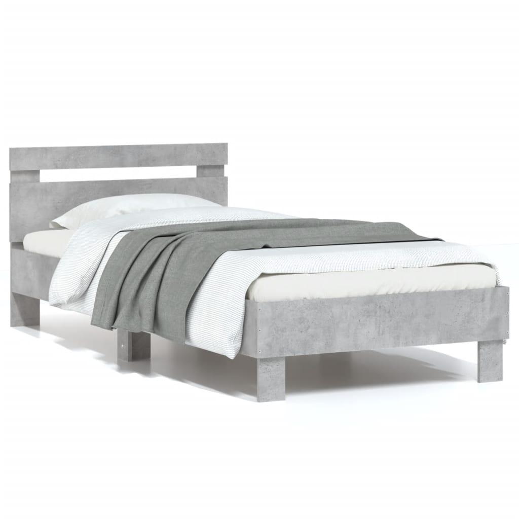 Giroletto Testiera Grigio Cemento 90x200 cm Legno Multistrato | homemem39