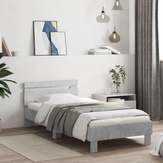 Giroletto Testiera Grigio Cemento 90x200 cm Legno Multistrato | homemem39