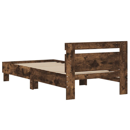 Giroletto con Testiera Rovere Fumo 90x200 cm Legno Multistrato | homemem39