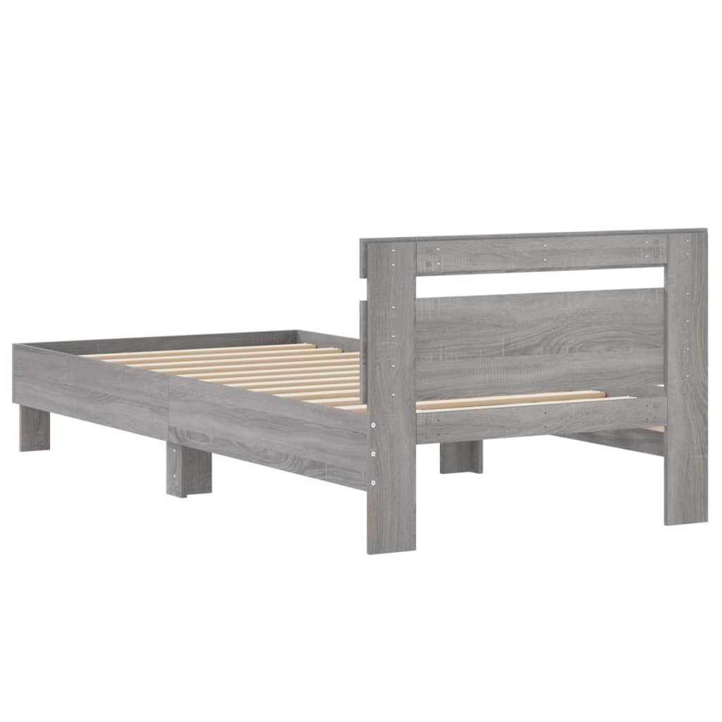 Giroletto con Testiera Grigio Sonoma 90x200cm Legno Multistrato | homemem39